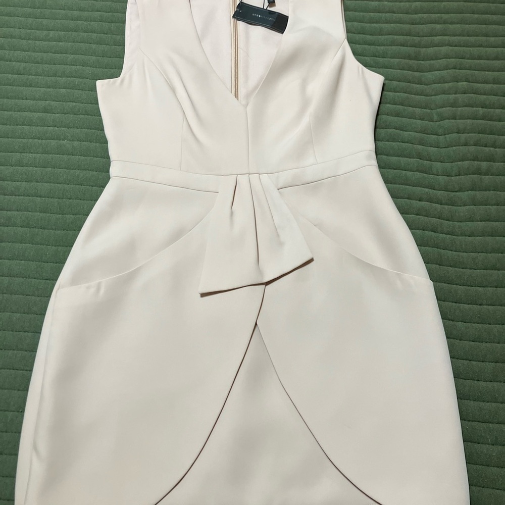 BCBGMaxAzria Claire Sleeveless Draped Skirt Dress in Bare Pink - Picture 10 of 13